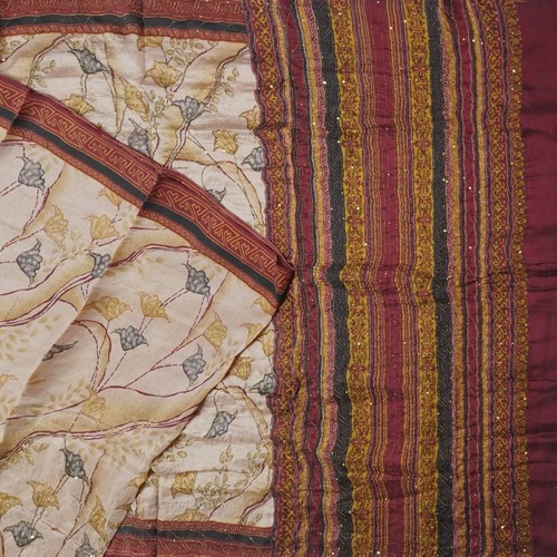 Vintage beige saris 100 pure - beige,