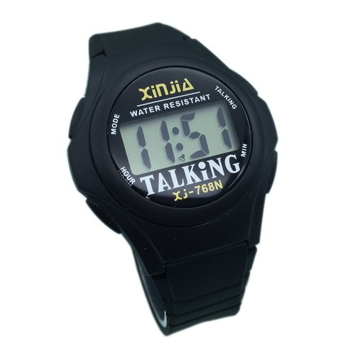 Montre parlante digitale noir - parlante,