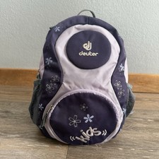Deuter Kid’s Rucksack Purple Gray Flowers School Hiking Day Pack 12L