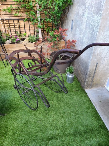 Chariot ancien bras bois - bras,