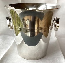 Seau à champagne style Art Déco en métal argenté, vers 1950, estampillé dessous