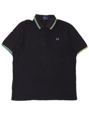 FRED PERRY Mens Polo Shirt XL Navy Blue Cotton BQ38