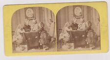 Antique photo ?️ Woman children table drawing moustache dog book 1870s ?
