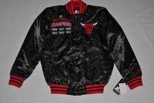 Veste Satin Full-Snap Varsity Chicago Bulls Champion Noir Toutes Tailles
