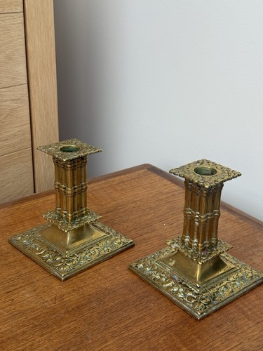 Paire bougeoirs anciens - de,