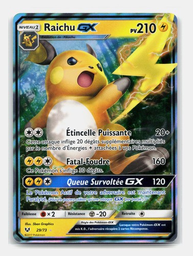 Carte pokémon raichu 73 - carte,