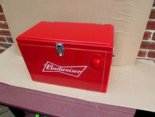 Metal Budweiser Beer Picnic Cooler Ice Chest Man Cave Rat Rod
