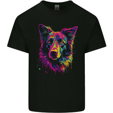 Border Collie Dog in Colour Mens Light Cotton T-Shirt
