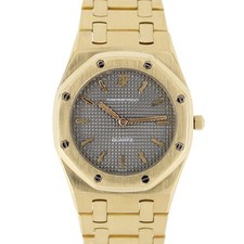 Audemars Piguet Royal Oak Quartz 18k Gold Gray Petite Tapisserie 30mm 56173BA