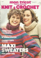 Mon Tricot Magazine Knit & Crochet ; MD#37, October 1976; 47 Patterns