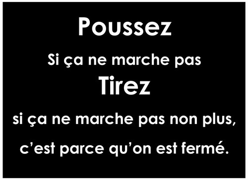 Poussez tirez porte - porte, magasin