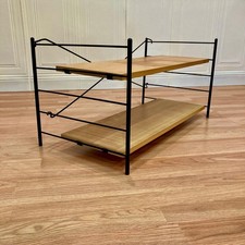 ÉTAGÈRE MODULABLE MÉTAL ET BOIS DESIGN SCANDINAVE 1960.