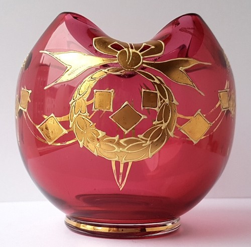 Vase verre art déco peint - vase,