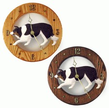 Horloge En Bois Border Collie