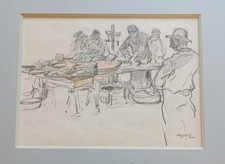 Georges GOBO (1876-1958) - Marché breton - Dessin  - Douarnenez  Angers  Nantes