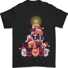 Chien Noël Arbre Noël Boxer Doberman T-Shirt 100% Coton