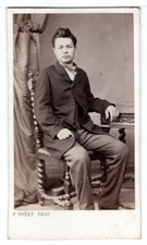 Photo cdv beautiful young man 1865 F. Rouet Montpellier sweet man cdv