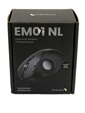 ProtoArc Ergonomic Trackball Wireless Bluetooth Mouse EM01 NL Right-Handed Black