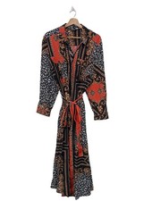 ULLA POPKEN Robe chemise Dames Robe T EU 46 rouge-noir-blanc style décontracté