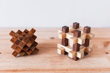 Lot of 2 Wooden Headbreakers / Prison Ball / Double Pyramid / Toy / Games