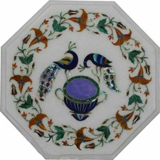 Table En Marbre Blanc De 12"