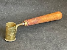 Antique BRASS POWDER/LEAD REFILL POD WOOD handle marine anchor