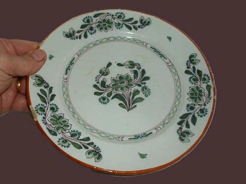 Ancienne assiette fleurs - assiette,