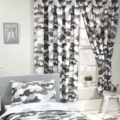 Rideaux camouflage gris - rideaux,