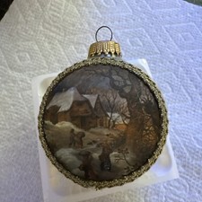 Masters On Silk Hand Decorated Glass Collector Ornament 1988 Winter Govaerts