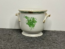 Herend Chinese Bouquet Green Floral 7213 Planter Cachepot, 5 5/8"
