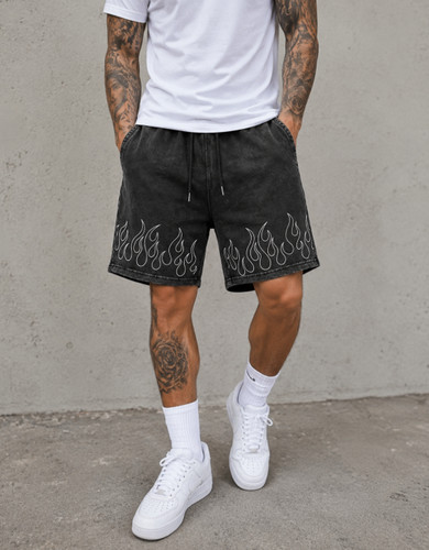 Y2k black denim shorts - black,