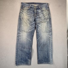 VTG Levis 503 Jeans Mens 36x29 Selvedge Whiskers Thrashed Faded Denim Tag 36x34