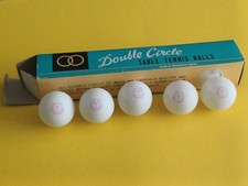 Boîte 5 balles Ping-Pong Tennis de Table années 60 : DOUBLE CIRCLE, SHANGAI