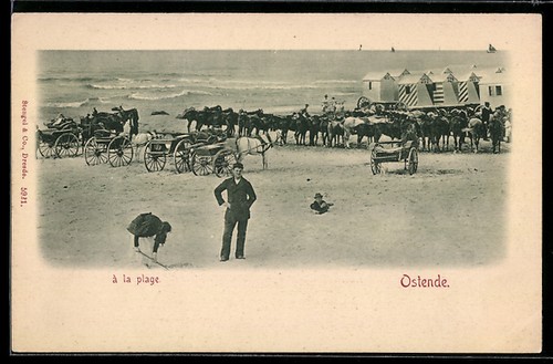 Cpa ostende plage - ostende,,
