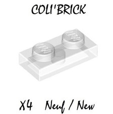 Lego 3023 - 4x Plaque / Plate 1x2 - Trans Clear - 302310 6225 28653 NEUF