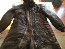 WW II CZECH PILOT JUMPSUIT ANTIQUE LEATHER EXCELLENT CONDITION