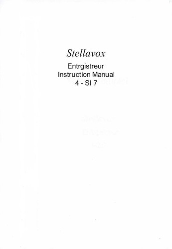 Stellavox si 7 manual - x,