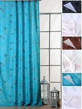 Rideau Opaque Ruban de Curling Tentures Doubles Rideaux Motif Floral 140x245 CM