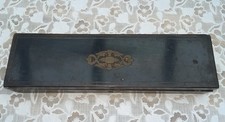 Antique Napoleon III box inlaid brass, white silk case 30 cm