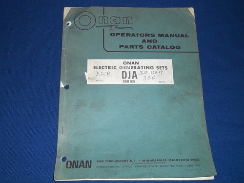 Onan dja series electric - series,