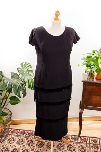 Robe vintage charleston noire - vintage,