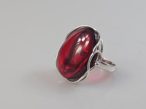 Bague argent rouge - argent, 925
