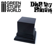 Socle Carré Ouvragé 4x4 cm Noir - Bois MDF Miniatures Display Affichage