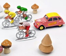 NOREV - 3 Cyclistes avec voiture CITOEN 2cv - 1/54 - NOREV318993