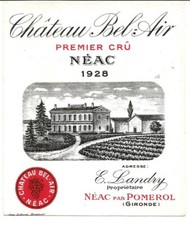 Pomerol: label Chateau Bel Air, born 1928.