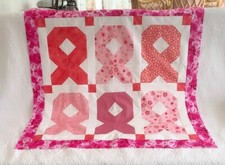 Pink Ribbon machine pieced