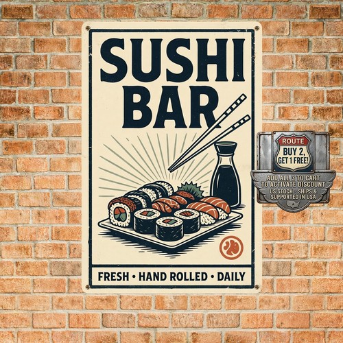 Vintage sushi restaurant metal - sushi,