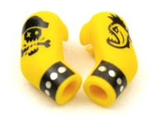 LEGO 981982pb253 Arm, (Matching Left and Right) Pair with Black Cuff and Skull a