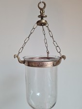 Lanterne cloche en verre soufflé d'époque néoclassique. Début  19ème siècle.