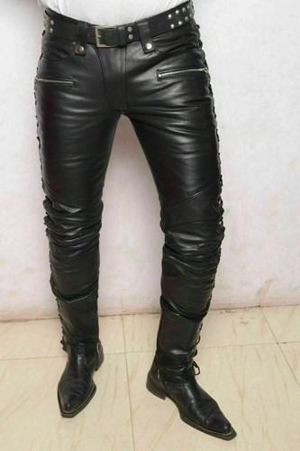 Pantalon cuir noir - cuir,